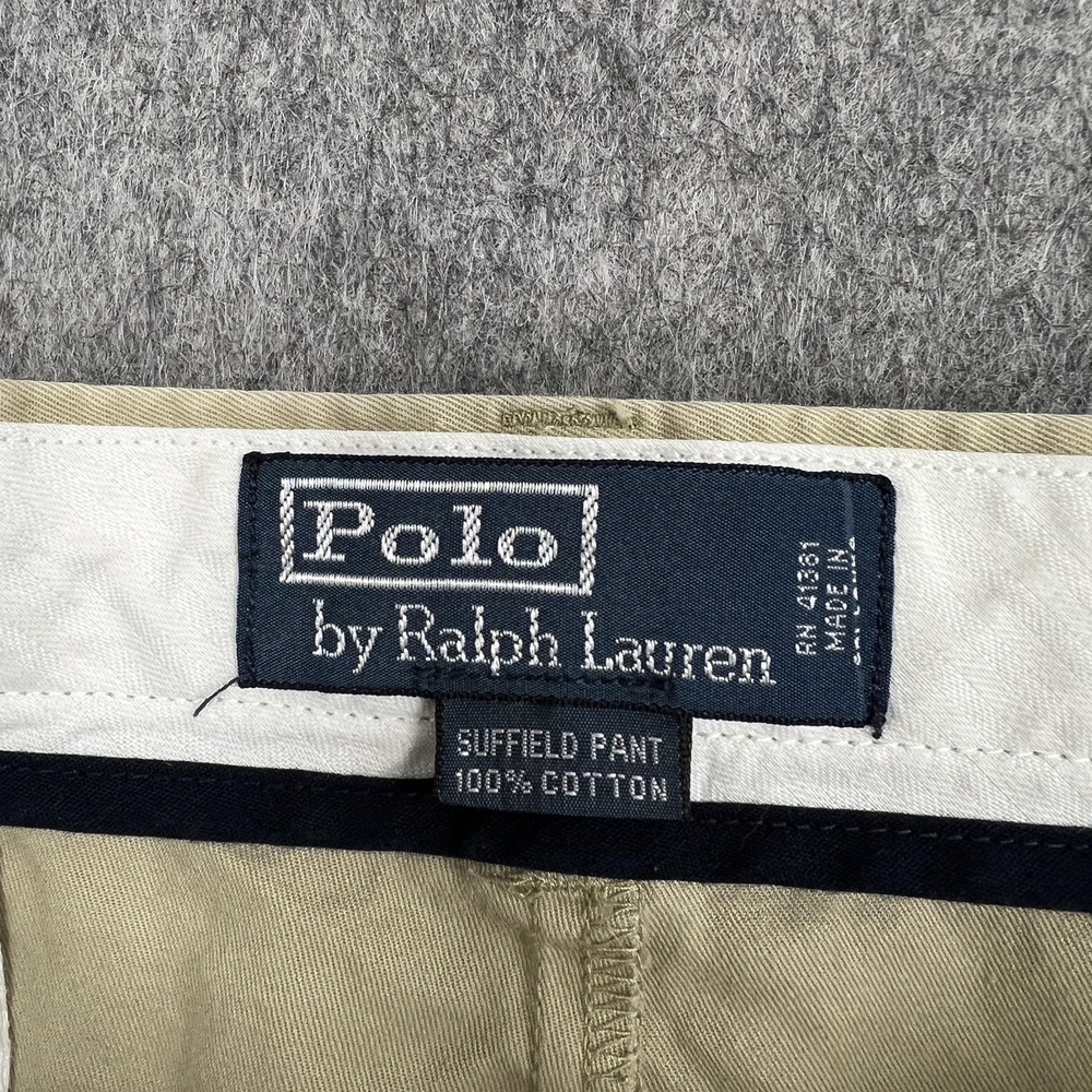Polo Ralph Lauren Pants Mens 38x32 Beige Suffield Chino Classic Fit Preppy - Picture 3 of 15